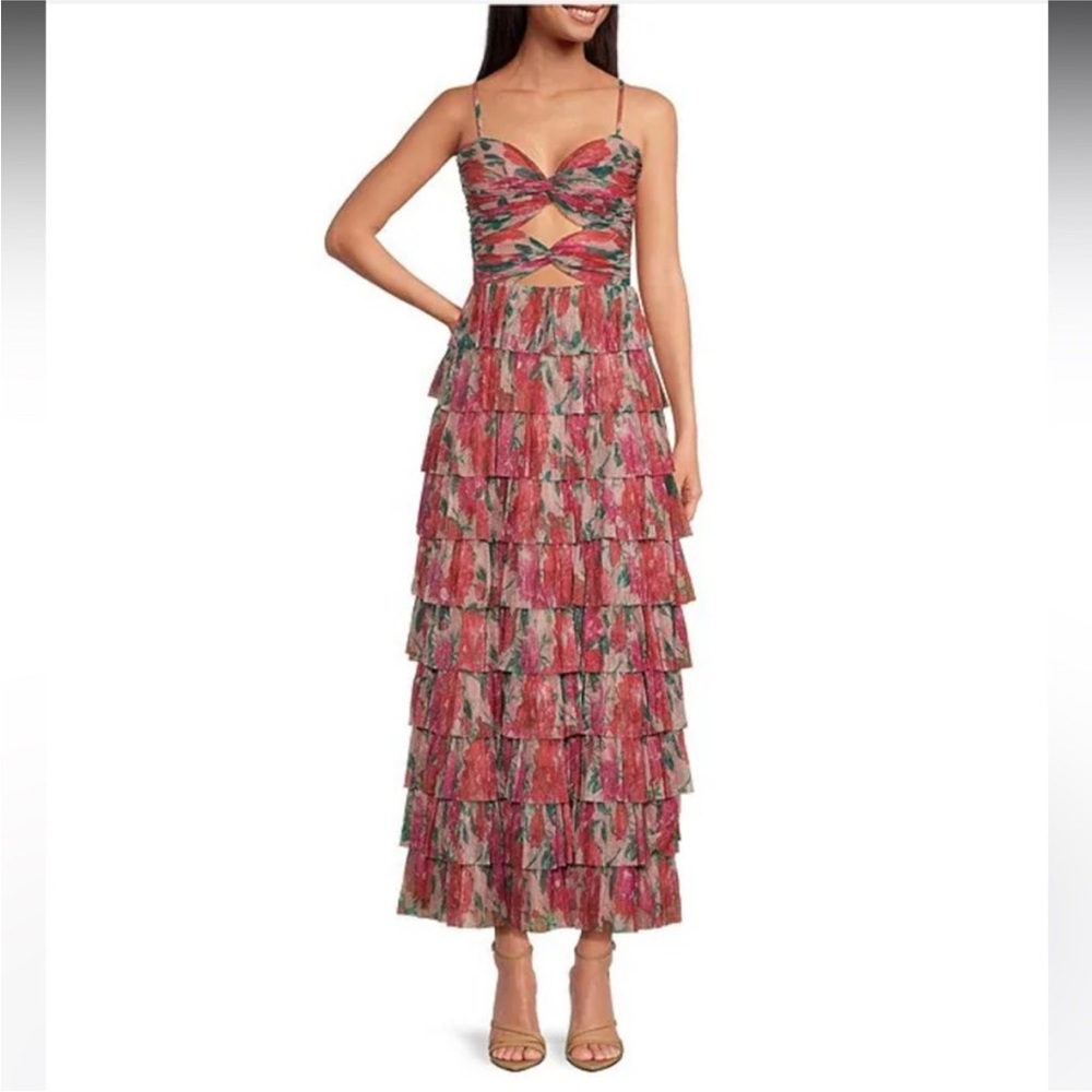 Gianni Bini Plisse Metallic Dress PROM WEDDING